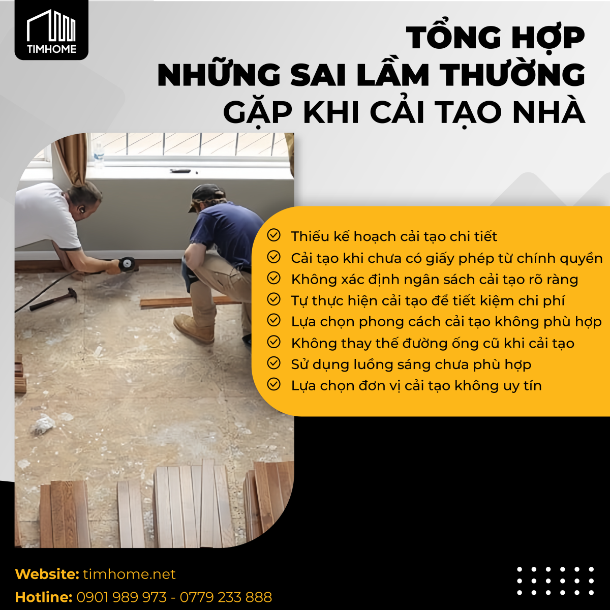 TỔNG HỢP NHỮNG SAI LẦM THƯỜNG GẶP KHI CẢI TẠO NHÀ VÀ GIẢI PHÁP